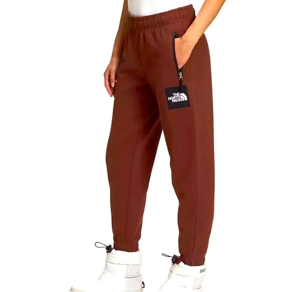 North Face Women’s Heavyweight Box Fleece Sweatpants in Dark Oak size NWOT - Picture 1 of 8